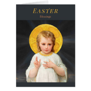 Pâques Christ enfant bénédiction Émile Munier Card