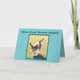 Pâques drôle Basset Hound sur la carte de Pâques