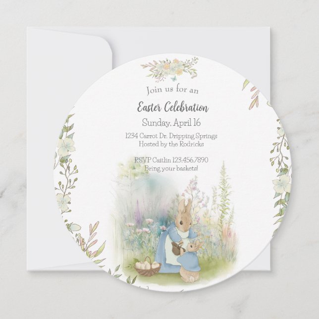 Pâques Peter Rabbit Invitation (Devant)