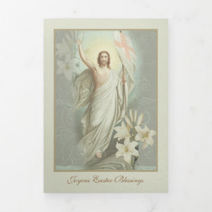 Pâques Prière de résurrection Jésus Poème Tri-Fold