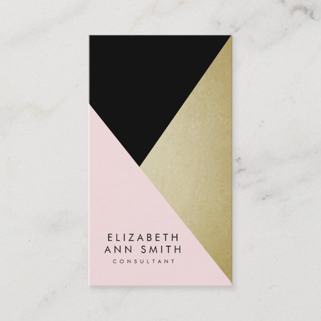 Paquet abstrait chic de noir et de carte de visite (Devant)