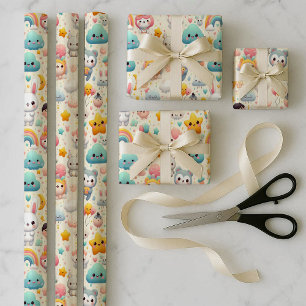 Paquet de papier d'emballage fantaisiste pastel Ka