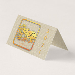 Paquet d'or chinois de papier découpé d'ox année F