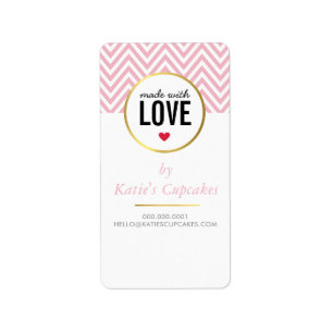 PAQUET ÉTIQUETTE TAG fait avec le chevron rose amo