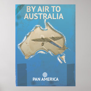 Par Avion Pour L'Australie Affiche de Voyage Vinta