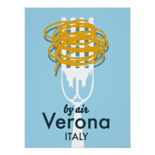 Par avion Vérone Italie affiche de voyage rétro.