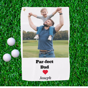 Par-fect-Vater Funny Custom Foto Vater Tag Golfhandtuch