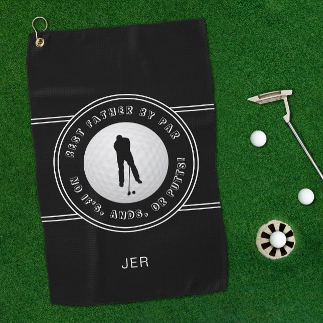 Par Funny Putts Golfer Men Black Golfhandtuch (Von Creator hochgeladen)