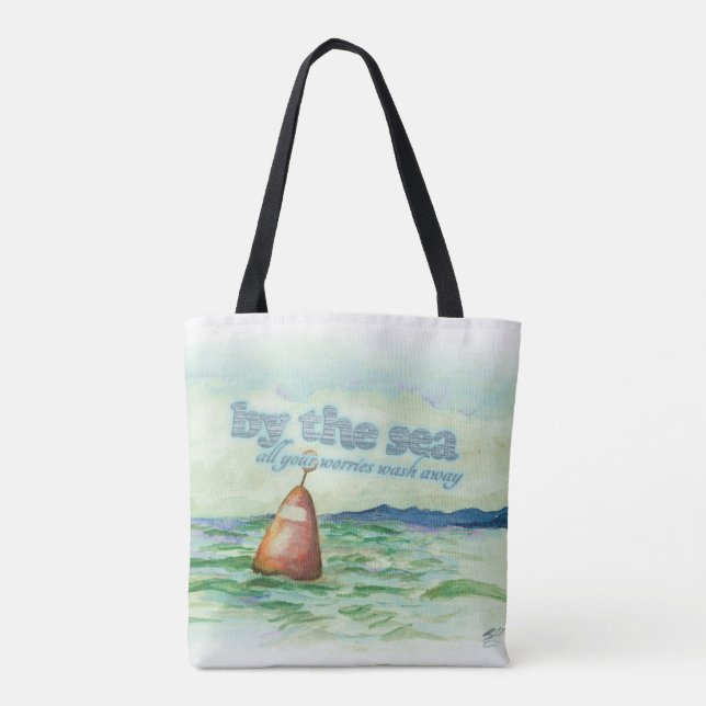 par la mer préoccupations laver l'aquarelle sac fo (Dos)