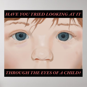 Par les yeux d'un enfant ; affiche avec le texte