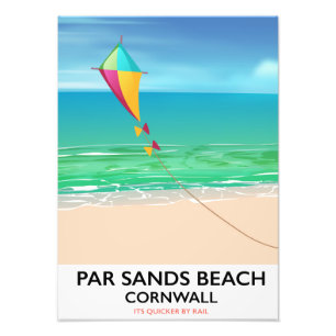 Par Sands Beach Cornwall Strand Reiseplakat Fotodruck