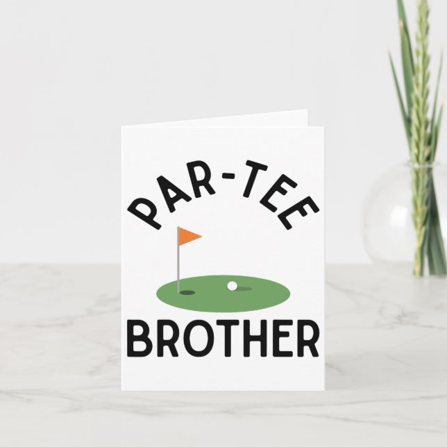 Par T-Shirt Brother Funny Golf Birthday Party Fami Karte (Vorderseite)