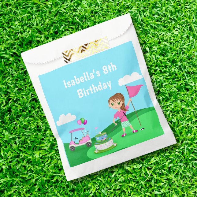 Par-T-Shirt Chibi Girl Birthday Golf Party Geschenktütchen (Von Creator hochgeladen)