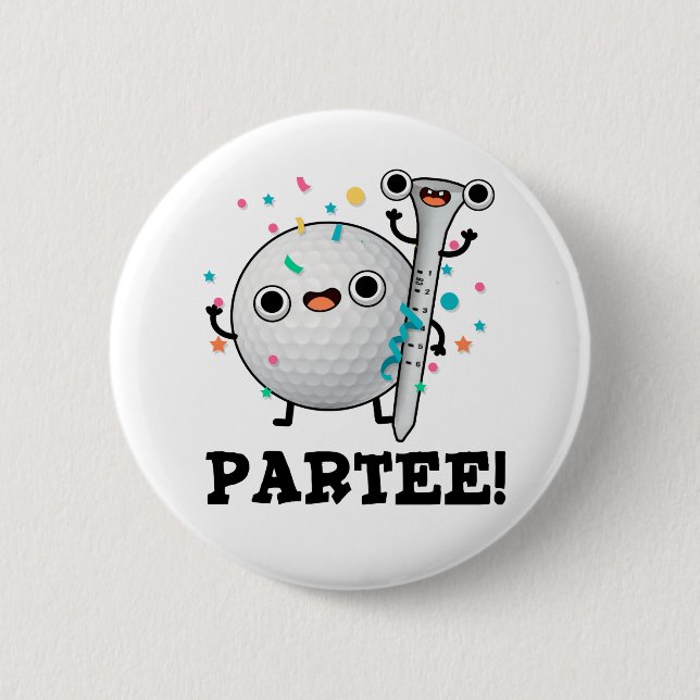 Par-T-Shirt Funny Golf Pun Button (Vorderseite)