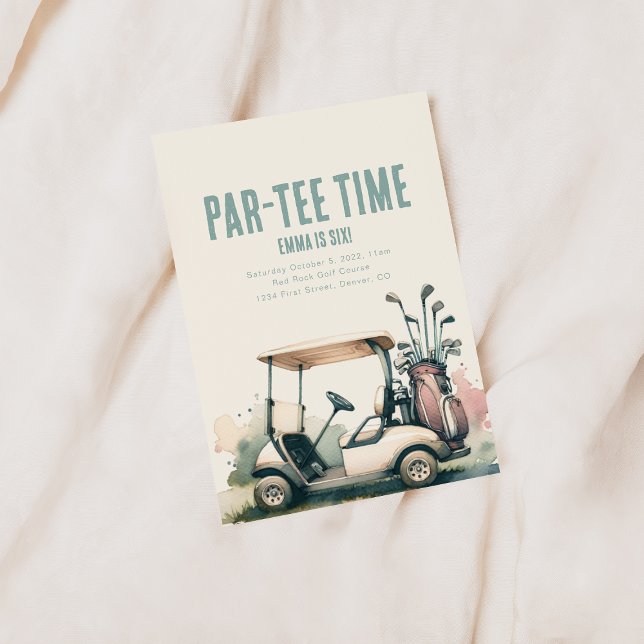 Par-T-Shirt Golf Geburtstagsparty Einladung (Von Creator hochgeladen)