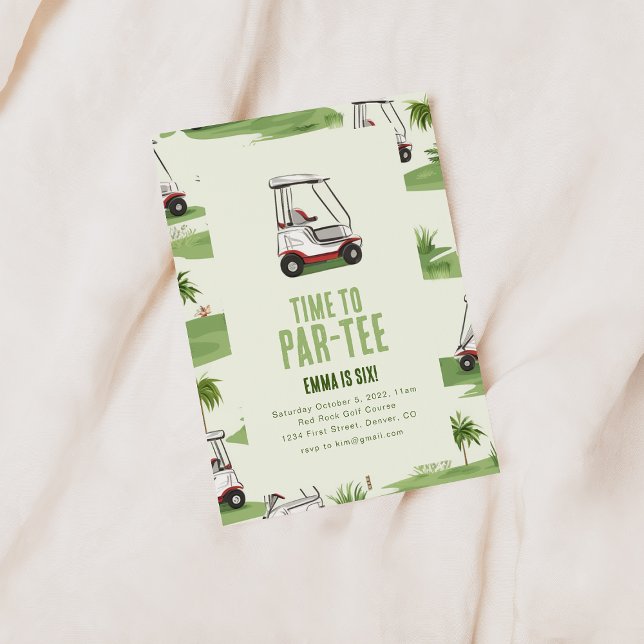 Par-T-Shirt Golf Geburtstagsparty Einladung (Von Creator hochgeladen)