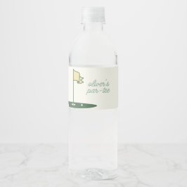 Par-T-Shirt Golf Thema Wasser Flasche Etikett