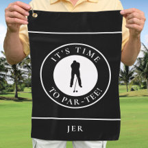Par T-Shirt Golfer Funny Spaß Monogram Black für i