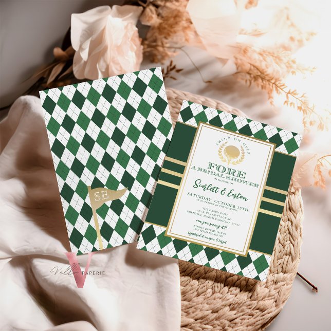 PAR-T-SHIRT Green Golf BRIDAL Dusche Einladung (Von Creator hochgeladen)