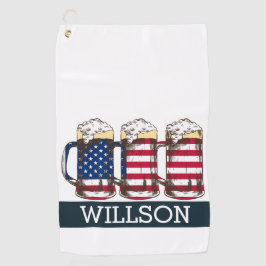 Par-T-Shirt mit einem patriotischen Schaukel Golfhandtuch