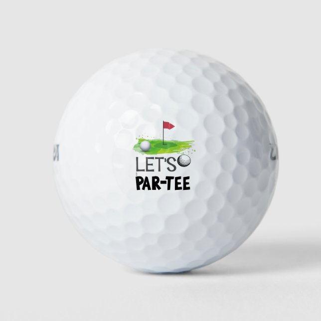 Par T-Shirt mit Golfflagge Golfball (Vorderseite)