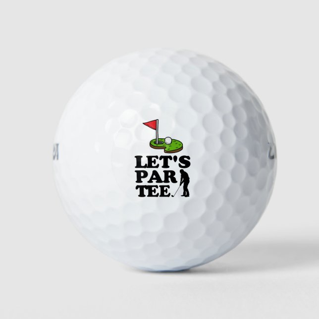Par T-Shirt mit Golfflagge Golfball (Vorderseite)