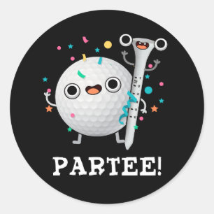 Par-T-Shirt niedlich Golf Pun Dark BG Runder Aufkleber