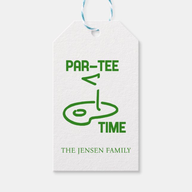 Par T-Shirt Time Geschenkanhänger (Vorderseite)