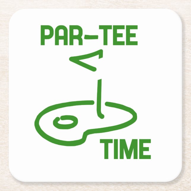 Par T-Shirt Time Rechteckiger Pappuntersetzer (Vorderseite)