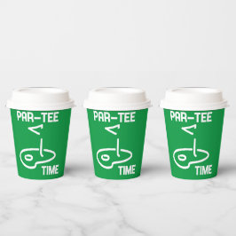 Par-T-Shirt Time White Pappbecher