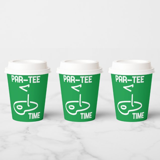 Par-T-Shirt Time White Pappbecher (Multi)