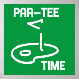 Par-T-Shirt Time White Poster