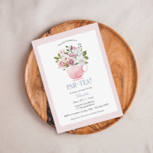 PAR-TEA Baby shower rose Invitation