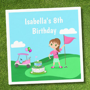 Par-Tee Chibi-Mädchen-Geburtstags-Golfparty Serviette