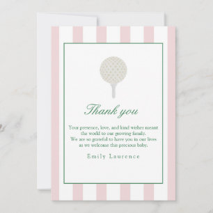 Par tee Pink Golf Birthday Carte de remerciements