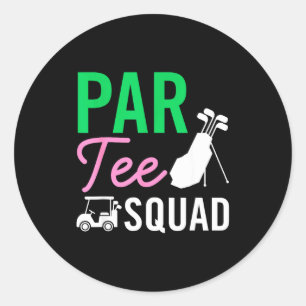 Par Tee Squad Lustige Geburtstagsfeier Golfspieler Runder Aufkleber