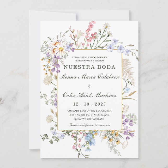 Para Bodas Rústicas En Español Einladung (Vorderseite)