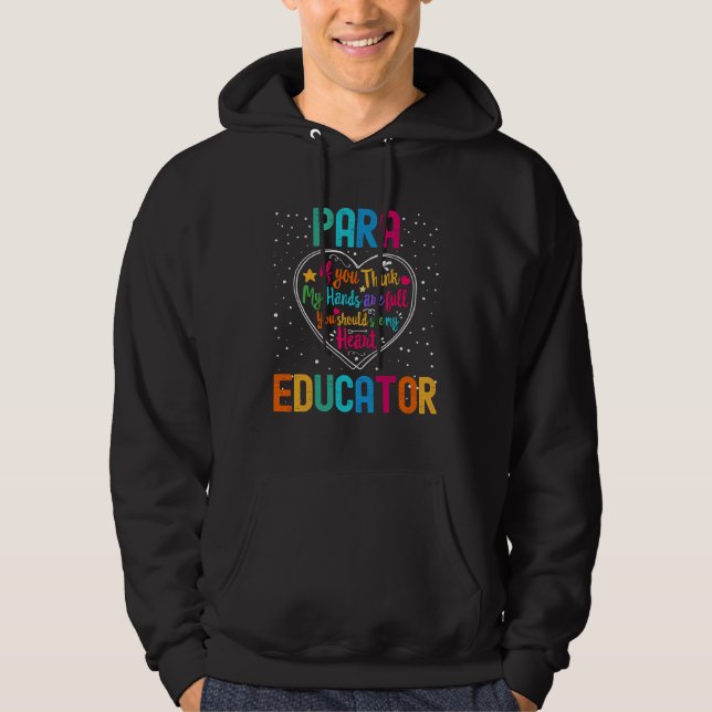 Para Educator Appreciation Week Back to School Hea Hoodie (Vorderseite)