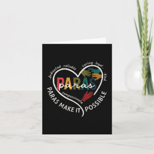 Para Heart Paraprofessional Teacher Paraeducator Karte