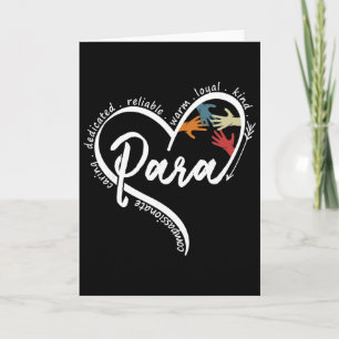 Para Heart Paraprofessioneller Lehrer Paraeducator Karte