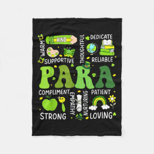 Para-Lehrer St. Patricks Day Paraprofessional Fleecedecke
