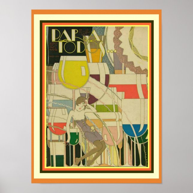 Para Todos Art Deco "One too many" Poster 12 x 16 (Vorne)
