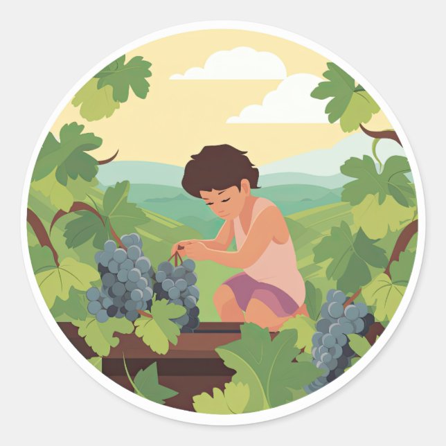 Parabole des travailleurs dans les vignes Stickers (Devant)