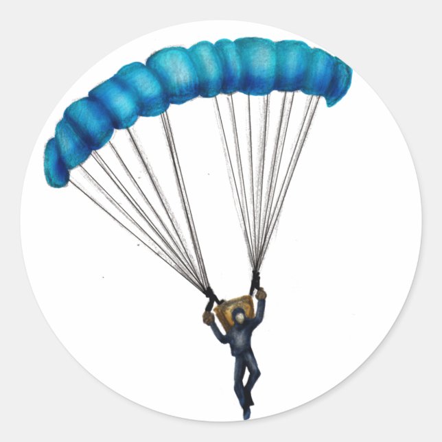 Paracaídas Runder Aufkleber (Vorderseite)