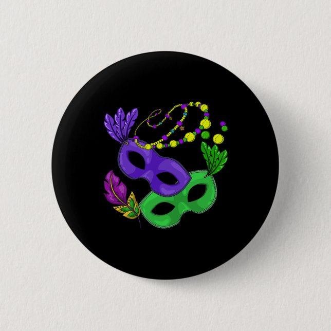 Parade Beads Karneval Massivholz Button (Vorderseite)