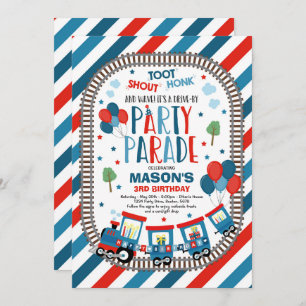 Parade D'Anniversaire Invitation Choo Choo Train