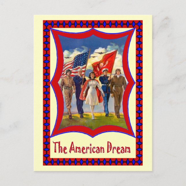 Parade für den 4. Juli Postkarte (Vorderseite)