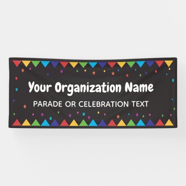 Parade oder Feiern mit bunten Konfetti Banner (Horizontal)