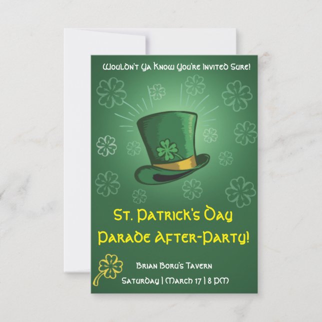 Parade-Party! St Patrick Tageseinladungen Einladung (Vorderseite)