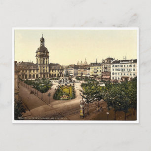 Paradeplatz und Kaufhaus, Karlsruhe, Baden, Deutsc Postkarte